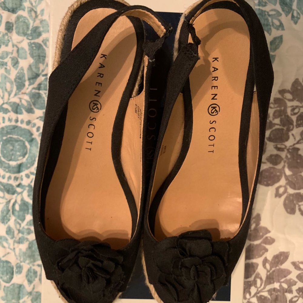 Karen Scott slung back espadrilles - black